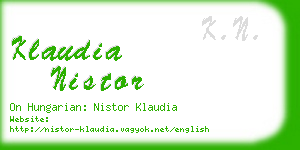 klaudia nistor business card